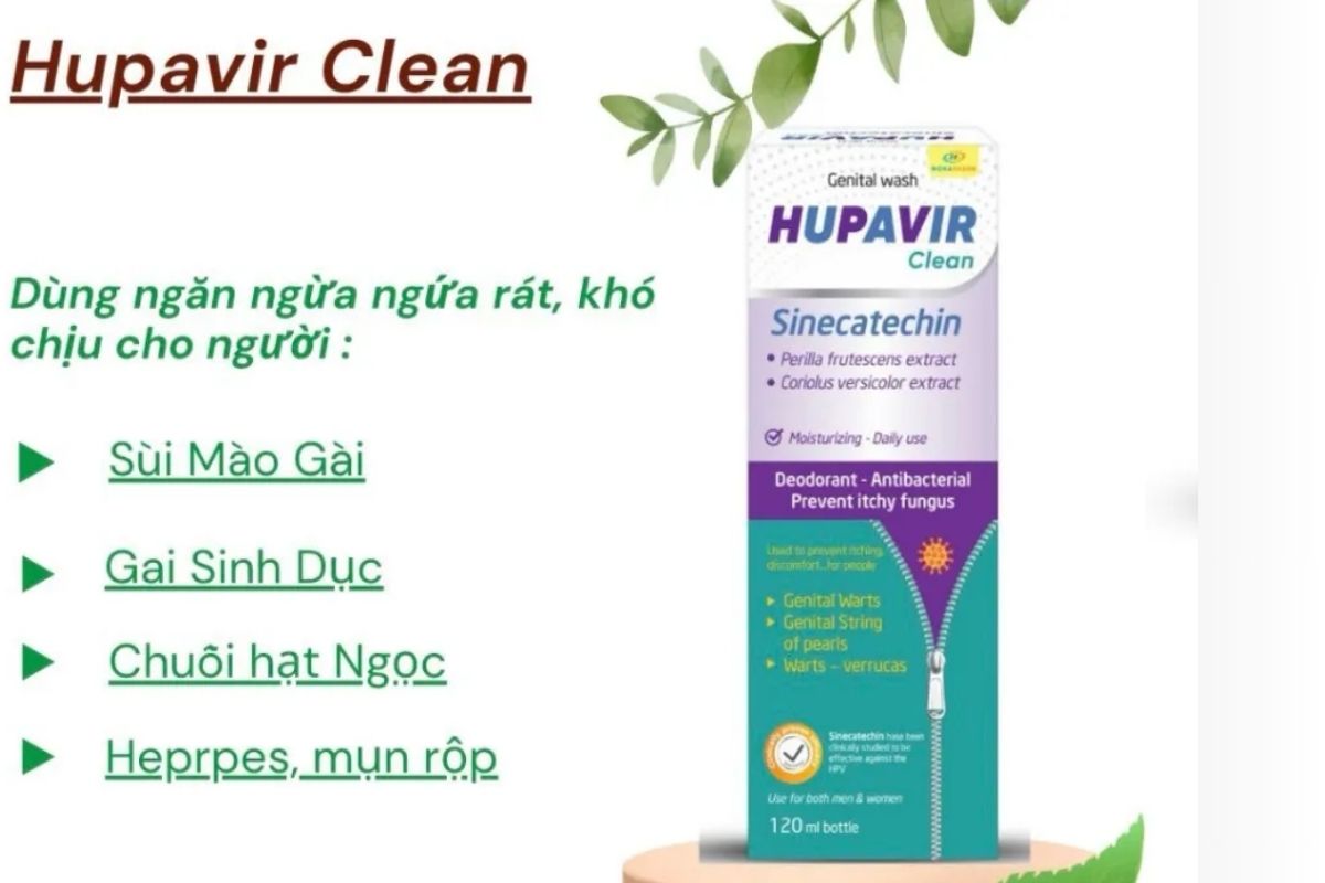 Công dụng của Sản phẩm Dung Dịch Vệ Sinh Hupavir Clean Sinecatechin